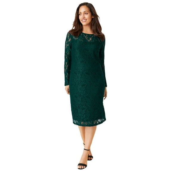 Jessica London Women's Plus Size Stretch Lace Shift Dress