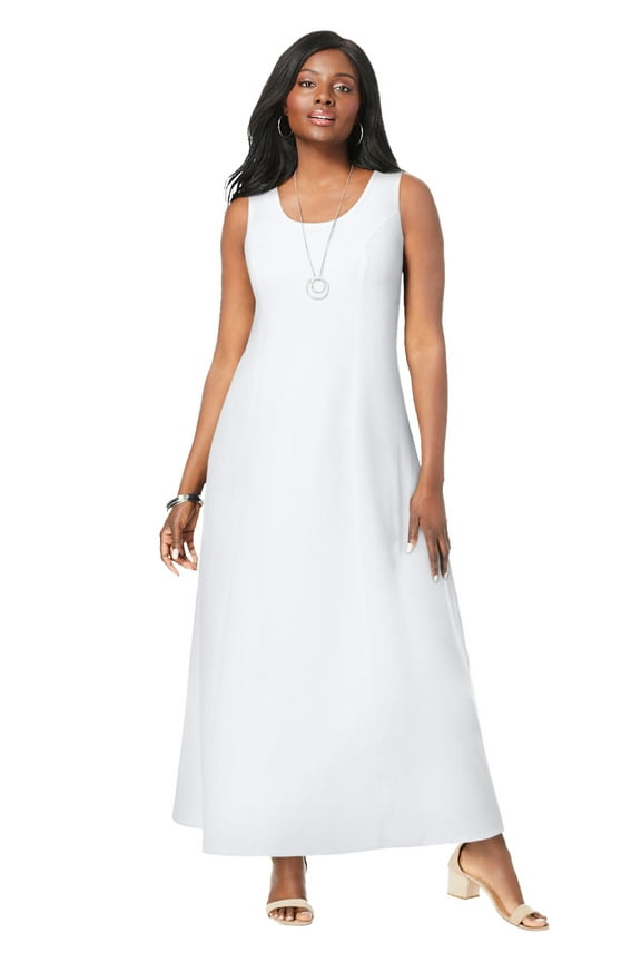 Women's Plus Size Stretch Denim Maxi Dress