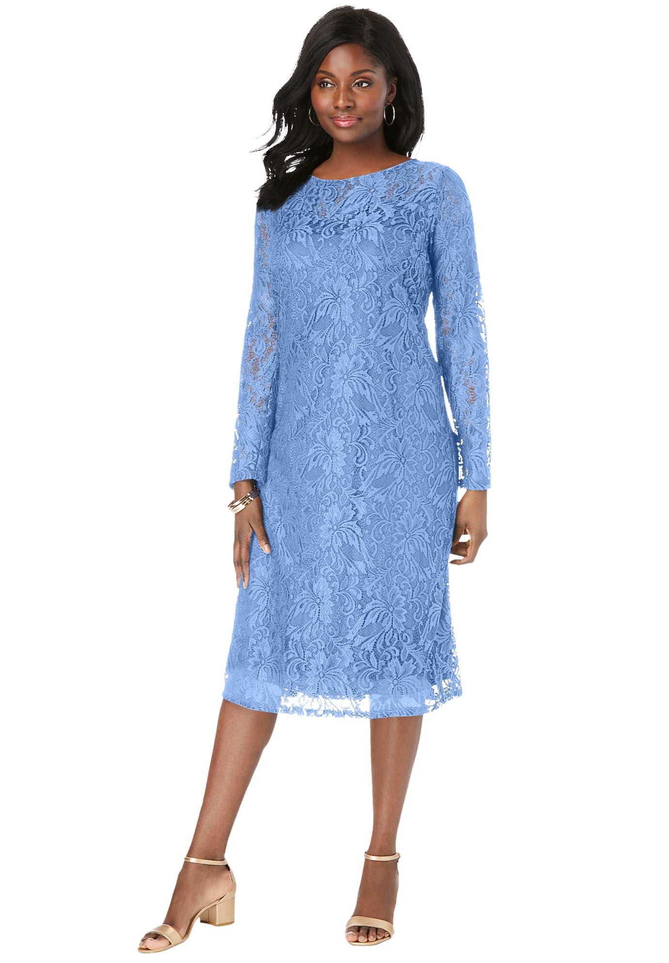 chinese dress ladies CurveWow Floral Lace Shift Dress Black – Curvewow