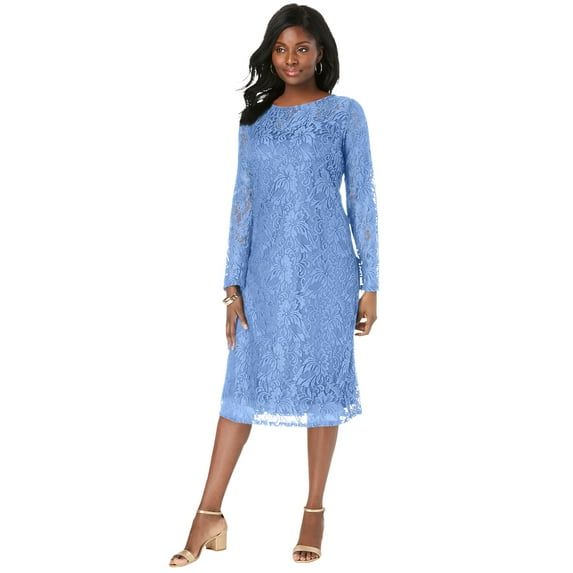 Jessica London Women's Plus Size Stretch Lace Shift Dress