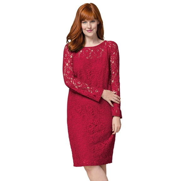 Jessica London Women's Plus Size Stretch Lace Shift Dress