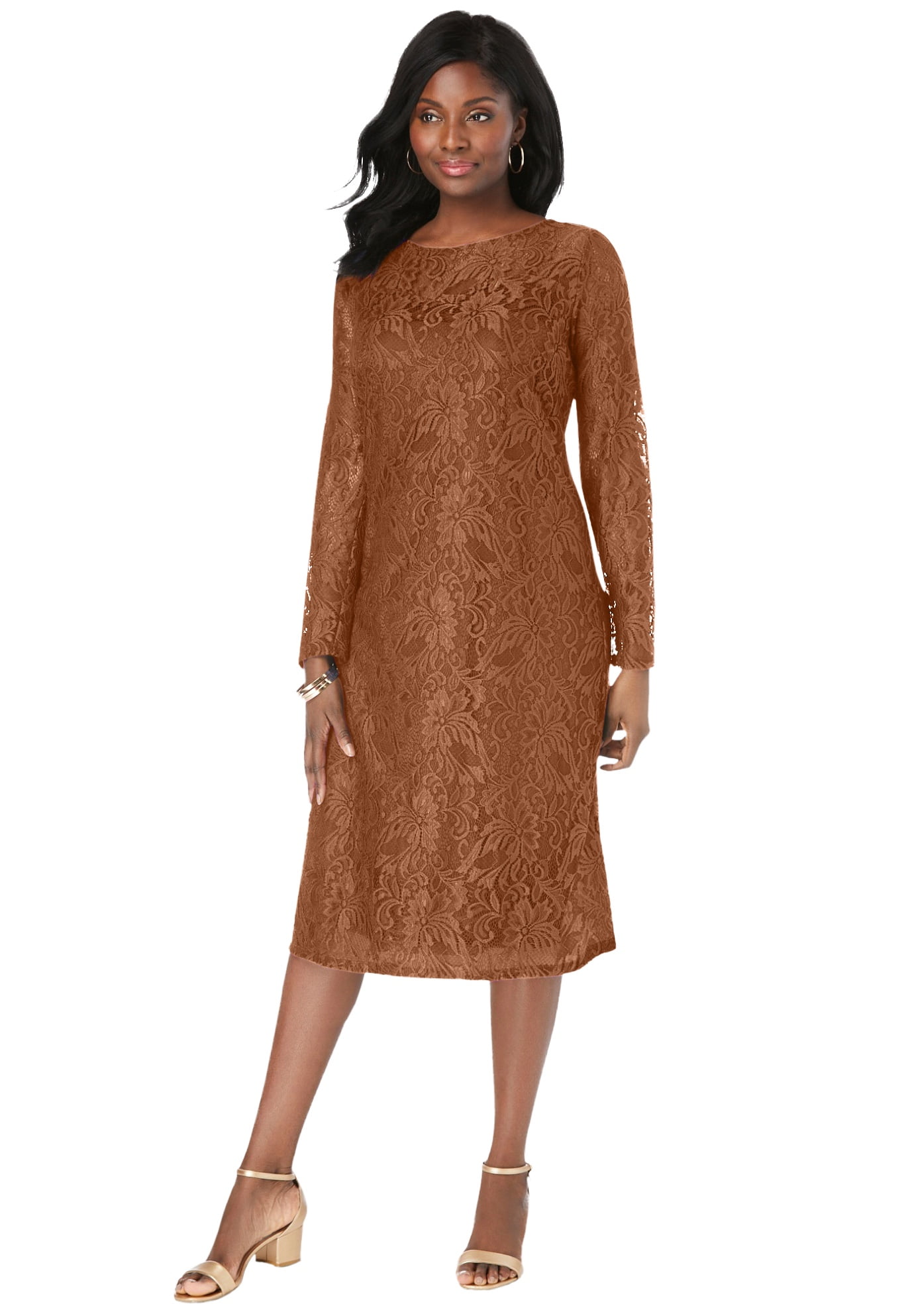 Jessica London Women's Plus Size Stretch Lace Shift Dress - Walmart.com