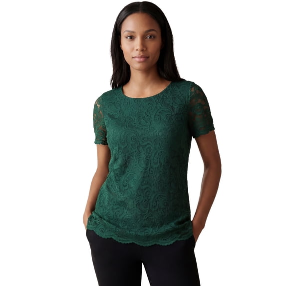 Jessica London Women's Plus Size Stretch Lace Tunic