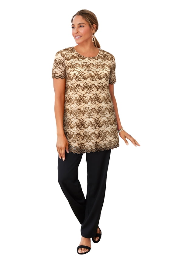 Women's Plus Size Stretch Lace Tunic