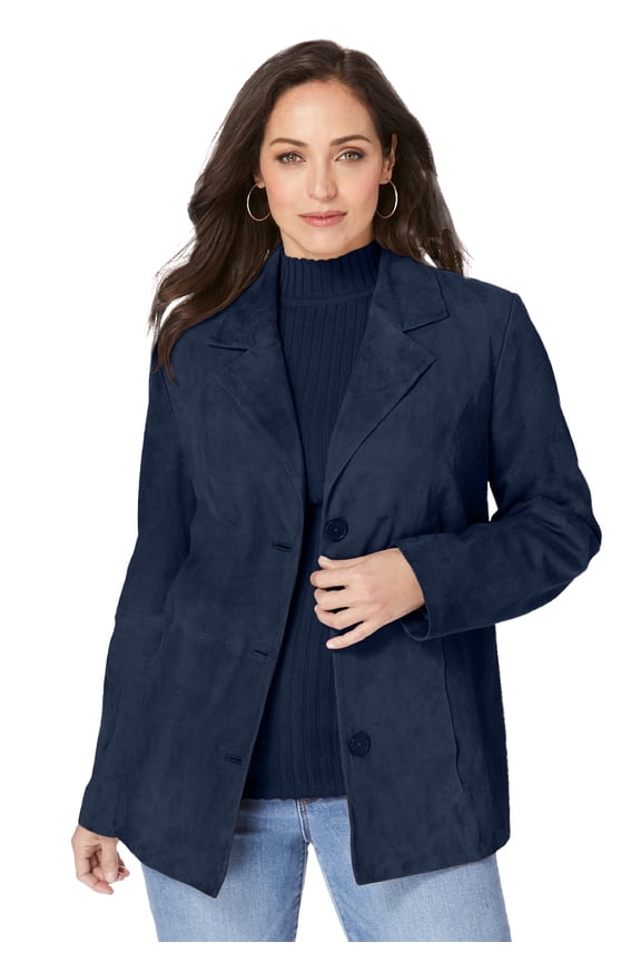 Women's Plus Size Suede Blazer