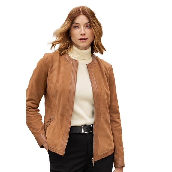 Jessica London Women's Plus Size Suede Lady Jacket
