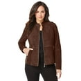 thumbnail image 1 of Jessica London Women's Plus Size Suede Zip-Front Jacket, 1 of 4