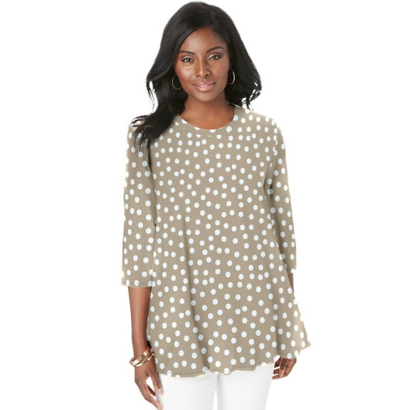 Jessica London Women's Plus Size Swing Tunic Oversized Long Blouse