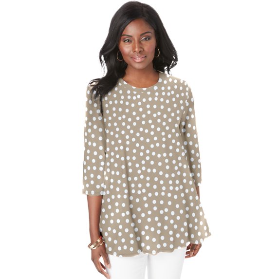 Jessica London Women's Plus Size Swing Tunic Oversized Long Blouse