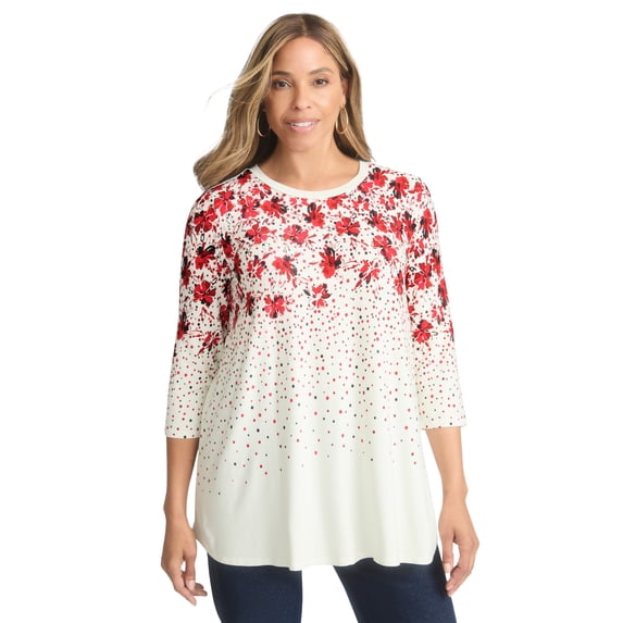 Jessica London Women's Plus Size Swing Tunic Oversized Long Blouse
