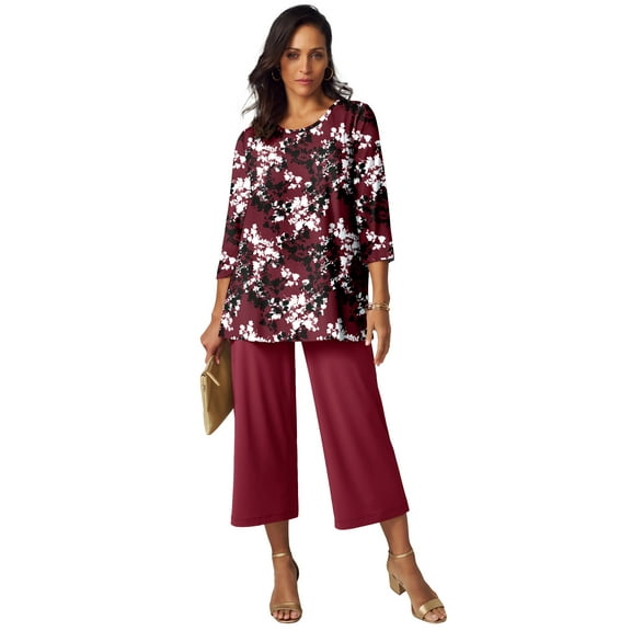 Jessica London Women's Plus Size Swing Tunic Oversized Long Blouse