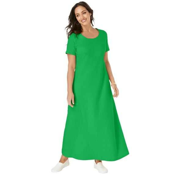 Jessica London Women's Plus Size T-Shirt Casual Short Sleeve Maxi Dress