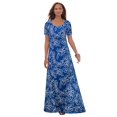 thumbnail image 1 of Jessica London Women's Plus Size T-Shirt Casual Short Sleeve Maxi Dress, 1 of 3