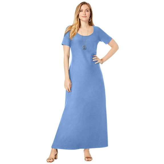 Jessica London Women's Plus Size T-Shirt Casual Short Sleeve Maxi Dress