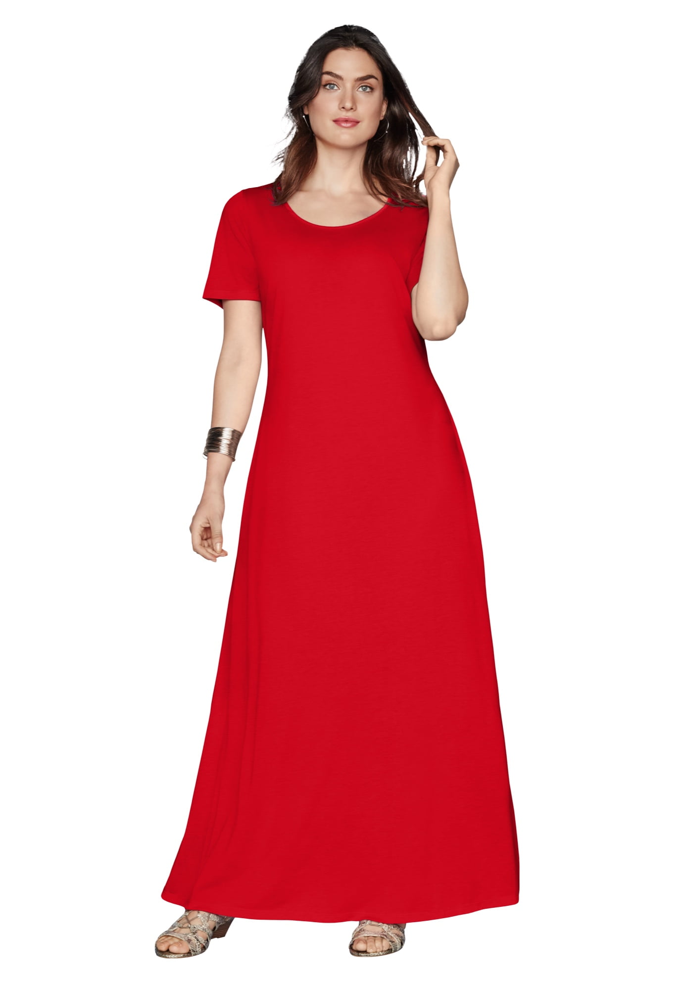 green emerald velvet dress Jessica London Women's Plus Size Georgette Maxi Cape Sleeve Dress