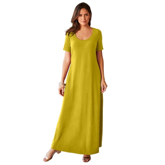 Jessica London Women's Plus Size T-Shirt Casual Short Sleeve Maxi Dress