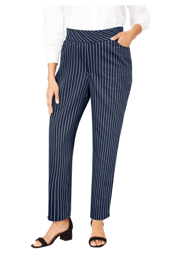 Women's Plus Size Tall Comfort Waist Stretch Denim Straight-Leg Jean