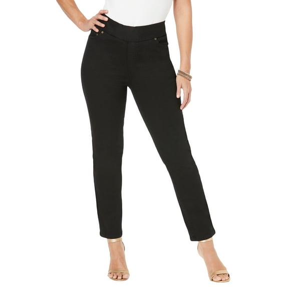 Jessica London Women's Plus Size Petite Comfort Waist Stretch Denim Straight Leg Jean