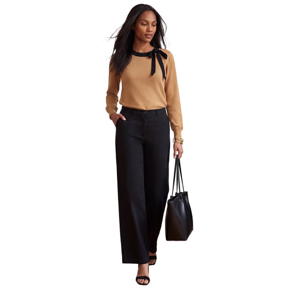 Jessica London Women's Plus Size Tie-Neck Sweater