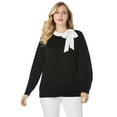 thumbnail image 1 of Jessica London Women's Plus Size Tie-Neck Sweater, 1 of 5