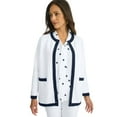thumbnail image 1 of Jessica London Women's Plus Size Tipped Boxy Cardigan, 1 of 4