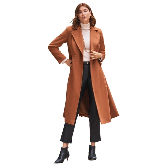 Jessica London Women's Plus Size Trapeze Wool-Blend Coat