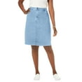 thumbnail image 1 of Jessica London Women's Plus Size True Fit A-line Denim Short Mini Skirt, 1 of 4