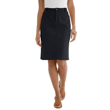 Jessica London Women's Plus Size True Fit A-line Denim Short Mini Skirt