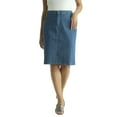 thumbnail image 1 of Jessica London Women's Plus Size True Fit A-line Denim Short Mini Skirt, 1 of 4