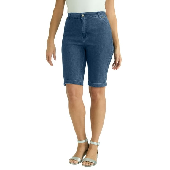 Jessica London Women's Plus Size True Fit Stretch Denim Bermuda Short