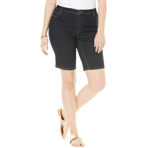 Jessica London Women's Plus Size True Fit Stretch Denim Bermuda Short