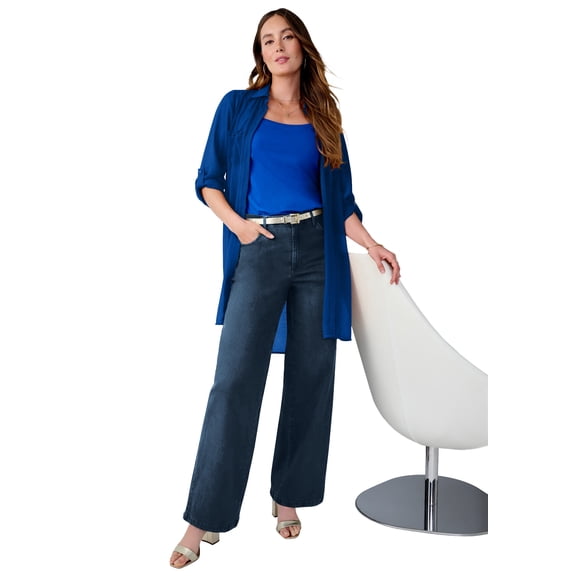 Jessica London Women's Plus Size True Fit Wide Leg Jean