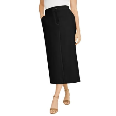 Jessica London Women's Plus Size Tummy Control Bi-Stretch Midi Skirt