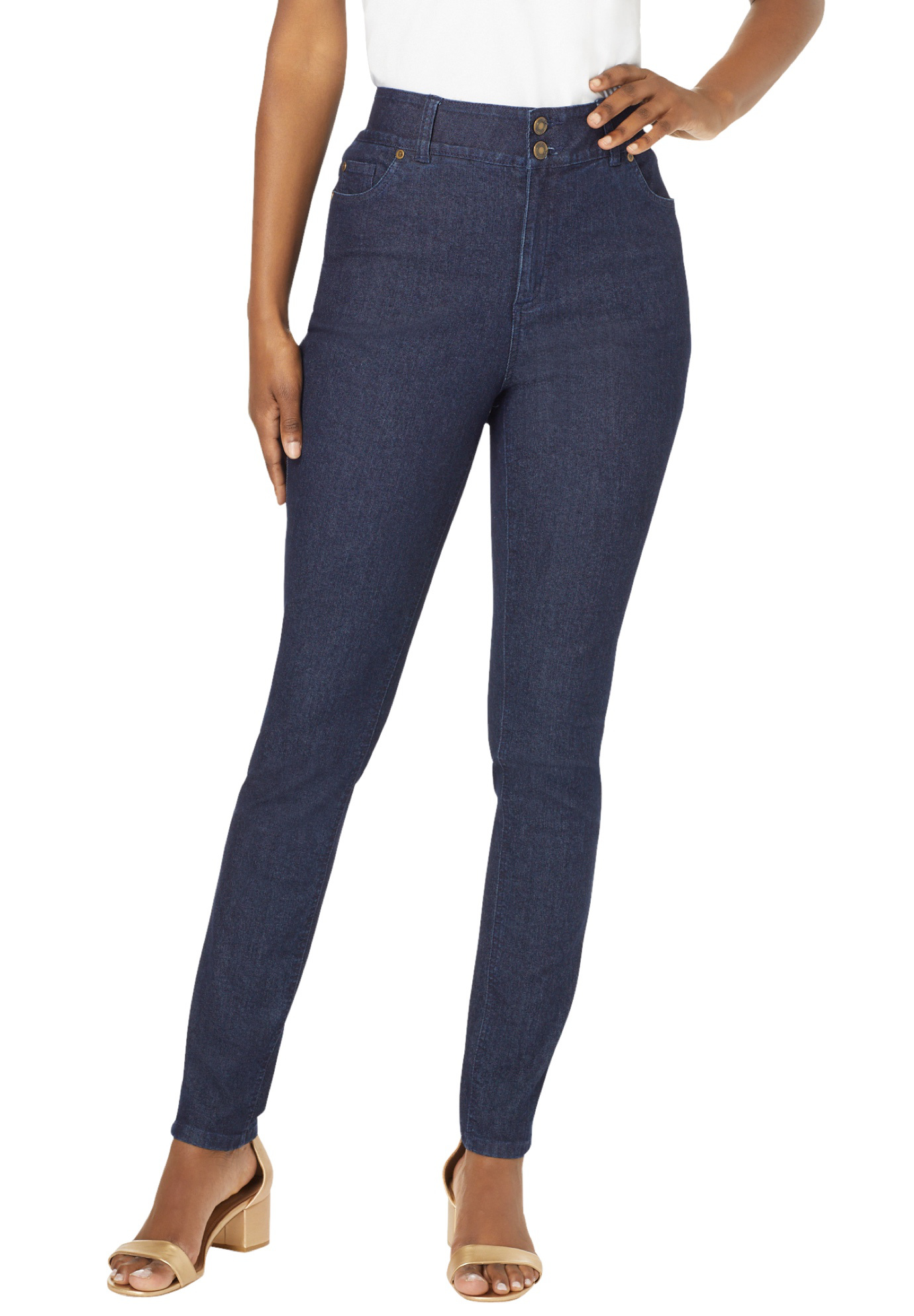Terra & Sky Women's Plus Size Repreve Classic Straight Leg Jeans with