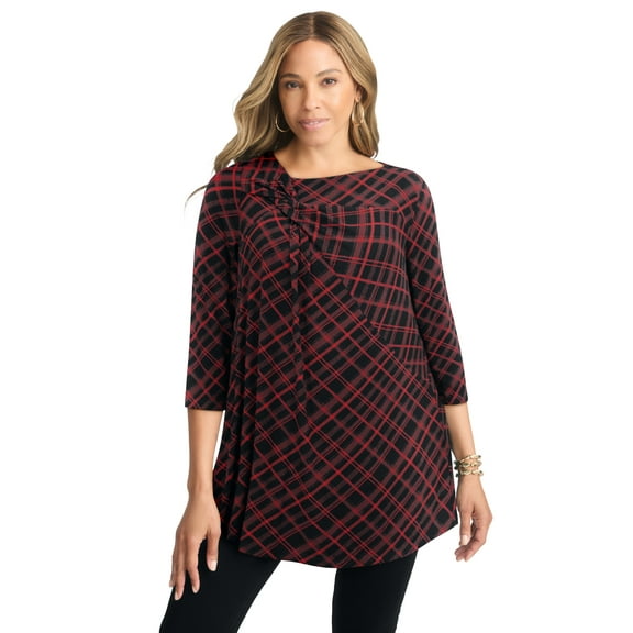 Jessica London Women's Plus Size Twist-Front Trapeze Tunic