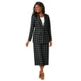 thumbnail image 1 of Jessica London Women's Plus Size Two Piece Single Breasted Jacket Skirt Suit Set, 1 of 5
