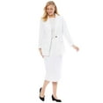 thumbnail image 1 of Jessica London Women's Plus Size Two Piece Single Breasted Jacket Skirt Suit Set, 1 of 6