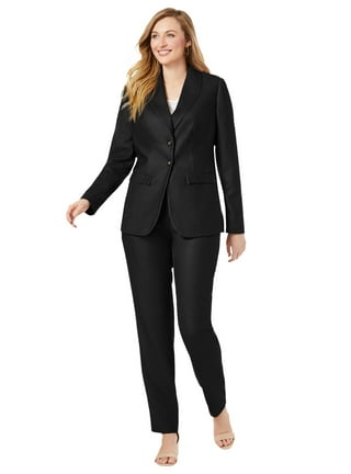 Womens black pant suit deals