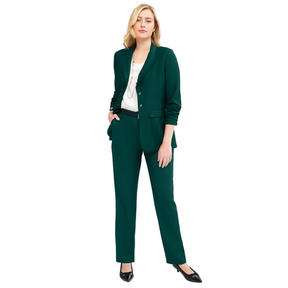 Jessica London Women's Plus Size Two Piece Single Breasted Pant Suit Set