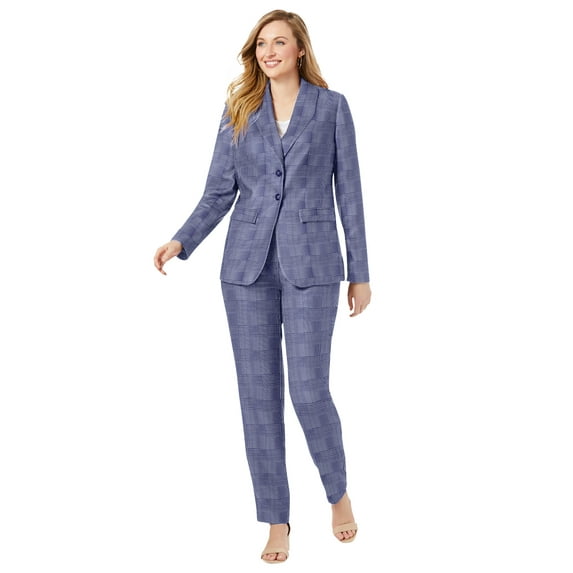 Jessica London Women's Plus Size Two Piece Single Breasted Pant Suit Set