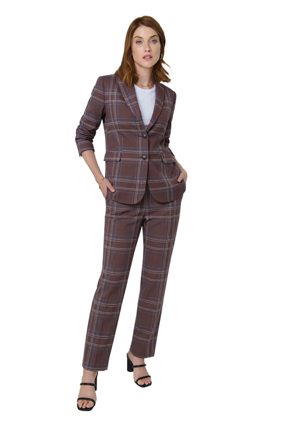 Women's Plus Size Two Piece Single Breasted Pant Suit Set