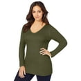 thumbnail image 1 of Jessica London Women's Plus Size V-Neck Ribbed Sweater, 1 of 5