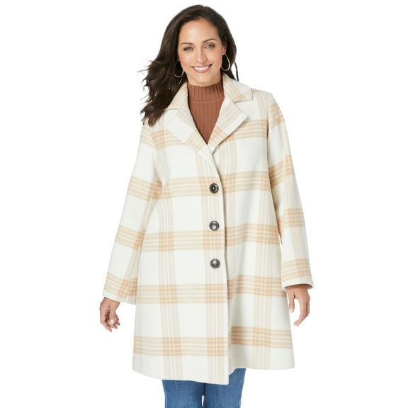 Jessica London Women's Plus Size Wool Swing Coat