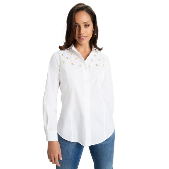 Jessica London Women's Plus Size Stretch Poplin Shirt