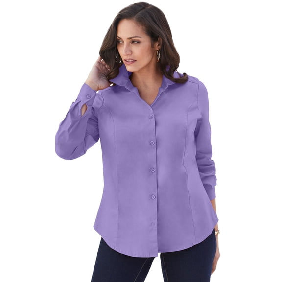 Jessica London Women's Plus Size Stretch Poplin Shirt