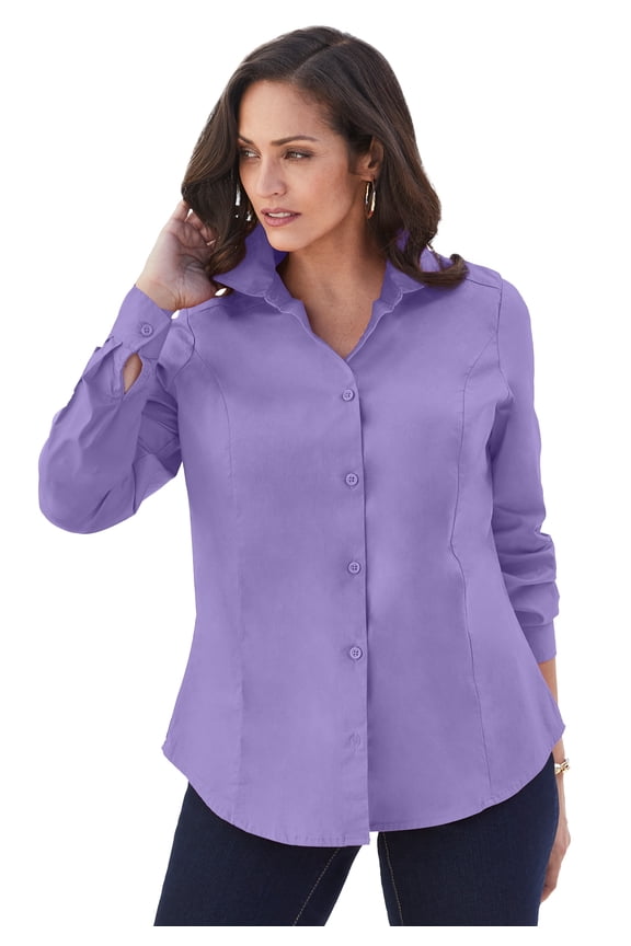 Women's Plus Size Stretch Poplin Shirt