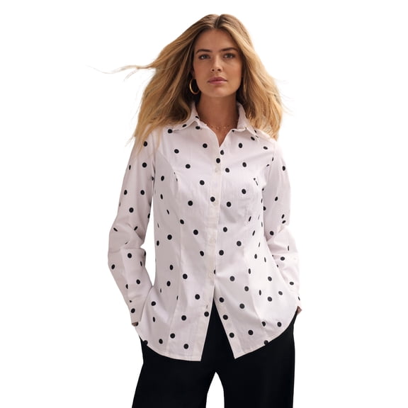 Jessica London Women's Plus Size Stretch Poplin Shirt