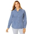 thumbnail image 1 of Jessica London Women's Plus Size Wrinkle-Free Stretch Poplin Shirt, 1 of 3