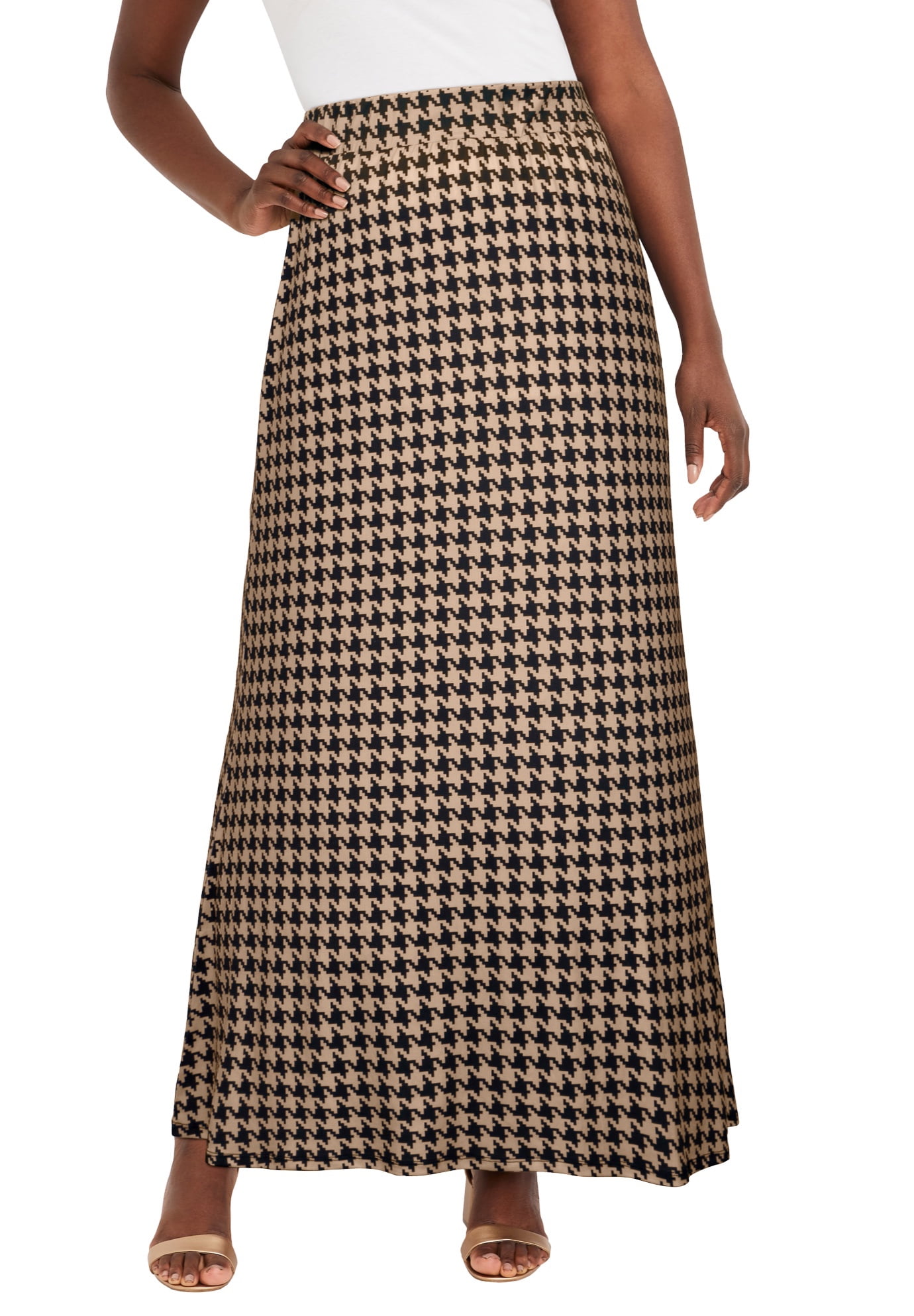 Jessica London Women's Plus Size Wrinkle Resistant Pull-On Elastic Knit  Maxi Skirt