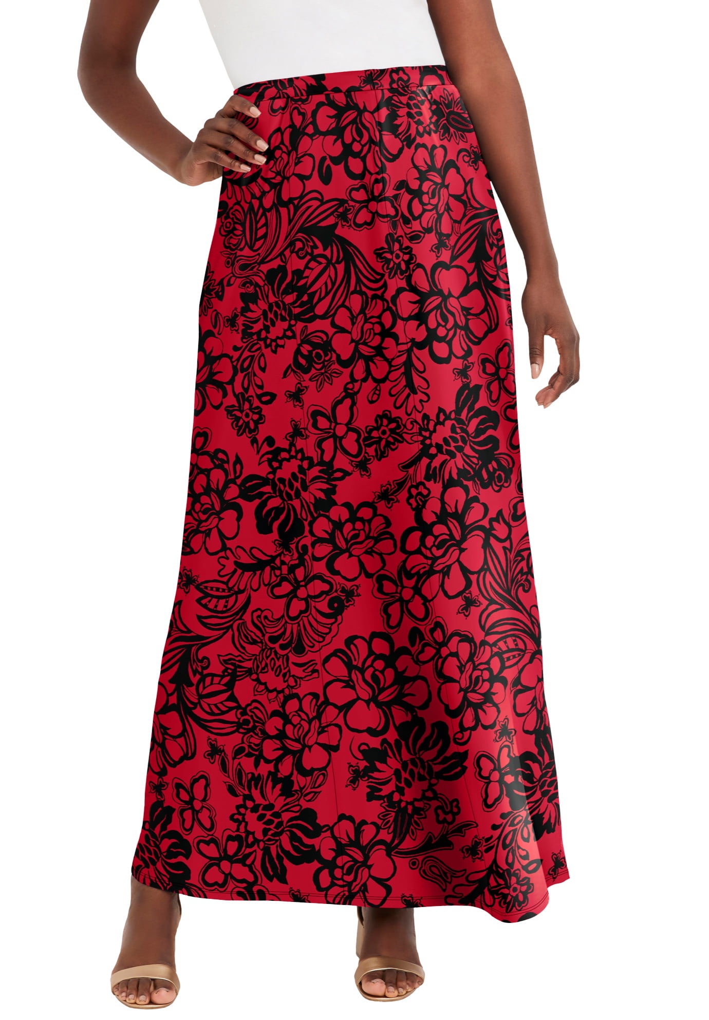 Plus size red skirt knitting hot sale